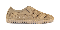 Slip-on in nabuk laserato Sabbia